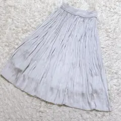 【c7593】OFUON ロングスカート グレー　ウエストゴム