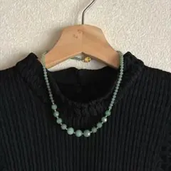 翡翠色のネックレス チョーカー ショートネックレス レトロ グリーン 淡色