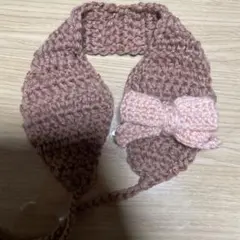 リボン付きブラウン耳あて