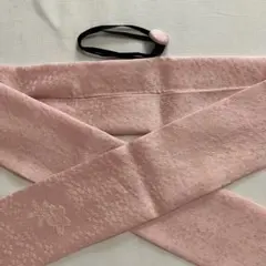帯揚げ　桃色桜地模様