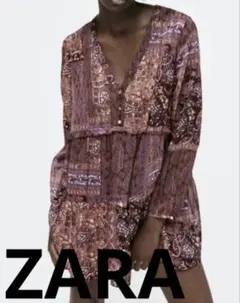 ZARA ワンピース　　チュニック　エスニック　L
