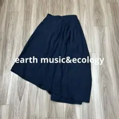 earth music&ecology アシンメトリーフレアスカート ネイビー
