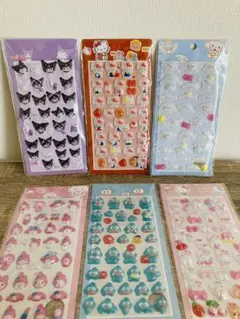 大容量！サンリオ　立体シール　6枚セット