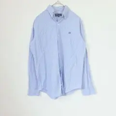 GP by Gymphlex ストライプシャツ ブルー 長袖 コットン L