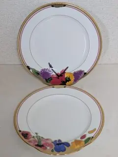 ノリタケとザ ギンザのコラボ　ケーキプレート　2枚セット　廃盤貴重品　未使用品のサムネイル