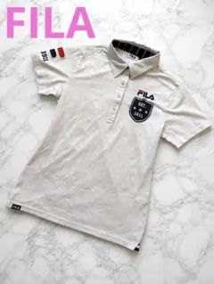 美品★ FILA フィラ　ゴルフ　半袖ポロシャツ ホワイト　白　Mサイズのサムネイル