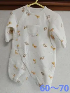 60～70cm 動物柄ロンパース 100%コットン