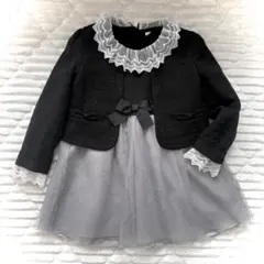 ②点◾️コムサジャケット付・フォーマルドレス◾️黒グレー【卒園 入園式服】女の子