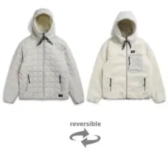 taion マウンテン リバーシブル ダウン×ボア フーディー S アイボリー