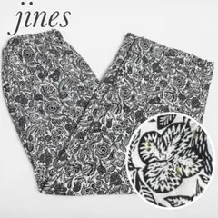 Jines ジネス ボタニカル柄 イージー ワイドパンツ ラメ 刺繍 レーヨン