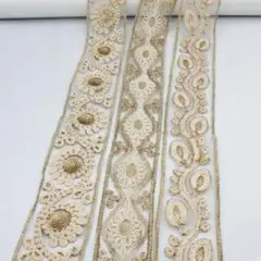 インド刺繍リボン　3本各100cm