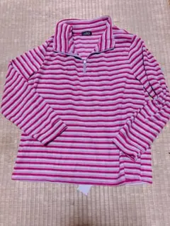 eulady ストライプ 長袖 フリース Lサイズ　レディース