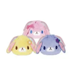 シュガーバニーズ ふわふわ巾着 ももうさ&はなうさ&ブルーベリーうさ