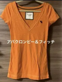 アバクロンビー＆フィッチ オレンジ Vネック Tシャツ　サイズM