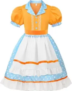 コスプレ 衣装 110 ウェイトレス ダイナーガール キッズ オレンジ ブルー