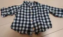 petit main　チェック柄長袖シャツ 70cm