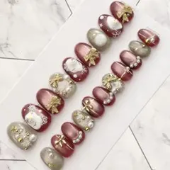 2542.（全サイズ現品販売）マグネット♡クリスマスネイルチップ