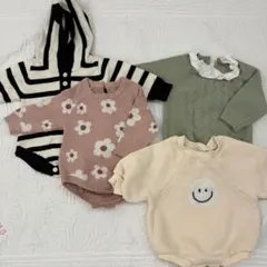 ベビー服4枚＋1セット ロンパース 長袖　男の子　女の子　冬物　60 70