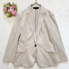 【アンタイトル】 テーラードジャケット 1つボタン ベージュ 美シルエット