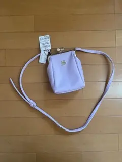 新品未使用MARY QUANT 薄紫 合皮がま口ショルダーバッグ 小型