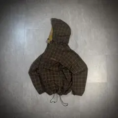 Columbia check nylon shell jacket y2k 短丈