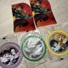 くら寿司×鬼滅の刃　ラバーコースター3種とクリアシート2枚