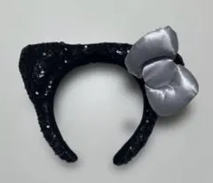 USJ ユニバ ブラック黒キティちゃん カチューシャ キラキラスパンコール