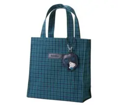 正規品　ファミリア トートバッグ 青　ギンガムチェック チェック 小