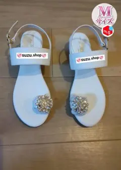 レディース ビジュー サンダル ストラップ ラインストーン