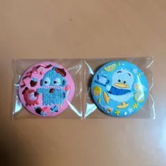 サンリオ　刺繍缶バッジ　ビスケット３　ハンギョドン，あひるのペックル