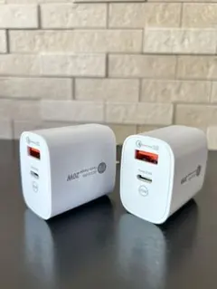 新品　Type-C ＆ USB　2口　急速充電器　20W　アダプター　2個セット