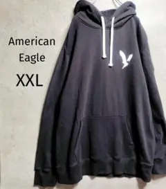 AmericanEagle XXLサイズ ブラック色スウェットパーカー US古着