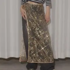 yae Flower spangle wrapフラワースパンコールラップスカート