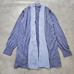 イネド カシミヤ混 シフォン切替 ロングカーディガン 13 XL 1571Hのサムネイル