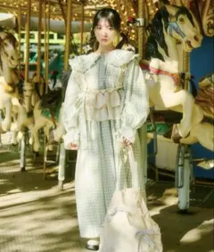 クティールとレトロ マルチウェイフリルビスチェSETワンピース　グリーン