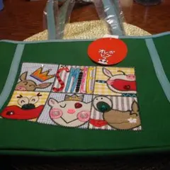 80.売り切り様専用 アルベロベロ 　　動物刺繍トートバッグ グリーン