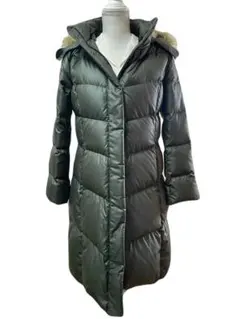 【美品❣️】ユニクロ UNIQLO ダウンコート ロング L ダークグリーン