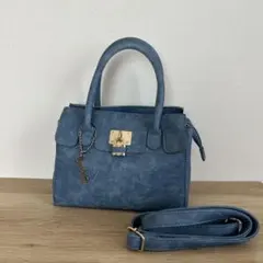 CECIL McBEE ブルー ショルダー 2way ハンドバッグ