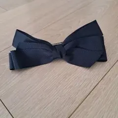 ネイビーリボンのクリップ式バレッタ　14cm