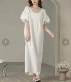 hinari パフスリーブワンピース S