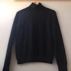 ユニクロ カシミア100%タートルニット 長袖 黒 L