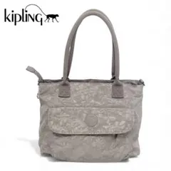 Kipling キプリング ハンドバッグ トートバッグ 花柄 グレー