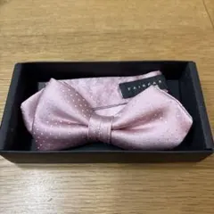 FAIRFAX ピンク ドット柄 ボウタイ光沢