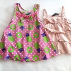 90cm 女児水着　フリルキャミソール 2枚セット