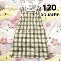 匿名配送♡ダブルビー♡チェックワンピース♡くま♡120㎝♡さらっと生地のサムネイル