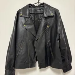 Heather ブラック レザーライダースジャケットのサムネイル