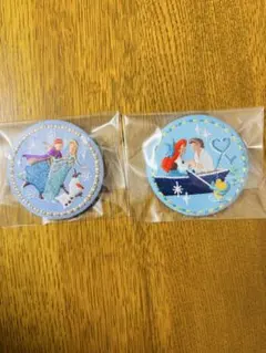 ディズニー刺繍缶バッジ第一弾　アナ雪　アリエル