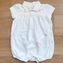 【美品】Ralph Lauren 80cmホワイトロンパース 半袖