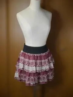 フリル付きフレアスカート GRASP 赤と白