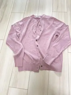 美品　ユニクロ メリノクルーネックカーディガン　ピンク